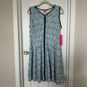 NEW betsey Johnson floral a line zip dress • size 14 •